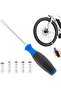 Bicycle spoke nip wrench, 5-in-1 multi-tool with interchangeable accessories, spoke nip wrench, bicycle multi-tool with ergonomic handle.