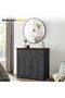 Large round black metal mirror – Modern rustic design – Sturdy frame, ideal for bathroom, living room, entryway, bedroom – Home and farmhouse style decor – 90CM - 8