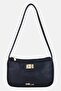 Women Brand Logo Shoulder Bag, Black