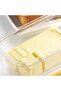 Butter Dish with Lid & Knife - Refrigerator Cheese Storage Box - Yellow - 10x17x7 cm - 2