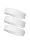 3-piece non-slip white sports sweatband set for running, yoga, cycling, and basketball