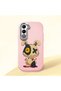 Oppo A5 Compatible Case Camera Protector Pink Silicone Couple Phone Case Character Patterned