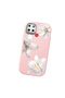 Realme C25S Compatible Case Camera Protector Pink Silicone Couple Phone Case with Floral Pattern - 3