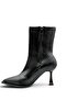 Non-Slip Sole Thin Heeled Stretch Zipper Detailed Women's Boots Black 9 cm - 6