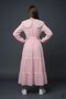 Pink Girls' Lace Detailed Double Collar Polka Dot Long Dress 24754 - 5