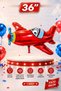 Red Cartoon Airplane Foil Balloon 36 Inch Helium Compatible Birthday Party Balloon Airplane Themed Party Decoration - 2