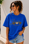 Love Text Printed Crew Neck Casual Unisex Oversize T-Shirt - Heart Themed Cotton T-Shirt