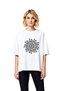 Stylized Floral Detailed Petal Art Printed Women's Oversize T-Shirt