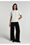 Regular Fit Round Neck Plain Women's Ecru Short Sleeve T-Shirt - 3