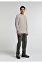 Regular Fit Round Neck Jacquard Men's Brown T-Shirt - 3