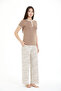 Women's Zebra Patterned Buttoned Pajama Set - 5