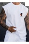 Summer Palm Printed Men's Regular Fit Crew Neck Sports Sleeveless T-Shirt