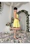Women's Sari Strap Mini Dress with Sweetheart Neckline and Layered Chiffon Skirt - 6