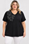 Women's Viscose Combed Cotton Stone Detailed Blouse T-Shirt - 2
