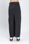 Women's Black Long Denim Pencil Skirt with Back Slit, Pockets and Button Detail - 3
