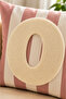 Punch Embroidered Throw Pillow Cover - 43*43 cm - Mocha Letter O - Pnk001 - 2