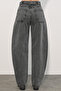 6689 Women's High Waist Baggy Jeans - Anthracite - 6