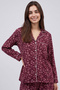 Printed Lapel Collar Pyjama Set - 4