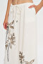 Women's Palm Bead Embroidered Ecru Maxi Skirt with Elastic Waist - 3