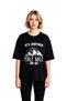 Women's Oversize T-Shirt Mountain Themed Printed Humorous Design Short Sleeve Relaxed Fit Casual Modern Stylish