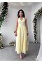 Women's Sari Halter Neck Button Detailed Backless Midi Poplin Dress - 8