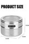 Four-piece magnetic stainless steel seasoning jar set, silver - 2