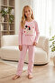 Pink Patterned Cotton Lycra Knitted Pajama Set26241161 - 4