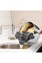 Clip-on cookware drain cover 2-piece set, silicone, suitable for pasta and vegetables, gray. - 2