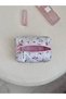 Blue Vintage Floral Quilted Small Makeup Bag – Multi-Purpose Travel and Daily Cosmetic Organizer (14X10X8 cm) - 2