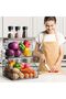Fruit Basket, Stackable Wall Mounted Fruit Baskets, Potato Basket Onion Storage for Kitchen, H - 4