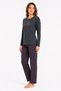 Women's Seasonal Long Sleeve Awesome Anthracite Pajama Set - 2
