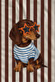 Retro Dachshund Dog with Glasses Patterned 70X150 Beach Towel - Digital Printed Fade-Resistant Bath Towel - 3