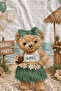Cute Blue Bow-Tie Teddy Bear Ice Cream Patterned 70X150 Beach Towel - Digital Printed Bath Towel - 2