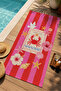 Tropical Crab and Floral Pattern 70X150 Beach Towel - Digital Printed Fade-Resistant Bath Towel