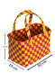 Handmade Knitted Basket Bag - Casual and Beach Bag - Small Size - Yellow Red - 6