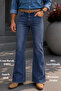 Premium Series: Men's Retro Flare Bootcut Jeans - Wide Leg Stonewashed Denim Pants C370-A.Blue