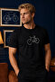 Men's Black Bicycle Print Short Sleeve Pajama Set – Relaxed Fit Top and Bottom Loungewear Set - 3