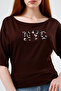 Wide Collar Embroidery Detailed Basic T-Shirt - 2