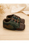 Baby Boy Camouflage Patterned Lace-Up Booties – First Step Booties with Color Detail - 2