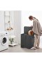Lavivet Double Laundry Hamper with Lid and Removable Laundry Bags, Large Foldable Dirty Clothes Hamper with 2 Compartments - 6