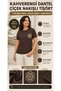 Women's Lace Embroidered Lycra Combed Cotton Short Sleeve T-Shirt - 2