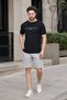 Men's Two-Piece Set 100% Cotton, Summer, Gym, Athlete, Football, Fitness, Jogging, Home Wear Anti-Sweat - 3