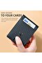 محفظة رجالية نحيفة مزودة بتقنية حجب RFID، محفظة ثنائية الطي للرجال، تصميم بسيط من الجلد الطبيعي وألياف الكربون - 5