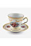 Flores Gold Decorated Floral Cream Porcelain Coffee Cup Set 100 ml - 4