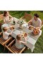Rectangular outdoor linen tablecloth, waterproof cotton tablecloth, bohemian farmhouse style, with tassels, sturdy and durable, w... - 4