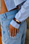 Acrylic Double Bracelet Set (Cream - Brown - Gold) - 2