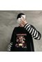 Mi̇ngalondon Iron Maiden Skull Printed Fake Sleeves Unisex Black T-Shirt