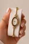 Vi̇sca Women's Wristwatch Gold Color Oval Case Bracelet Designed Elegant Stylish Watch Jewelry Looking Classic Women's Watch - 2