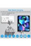 وصلة كهربائية مكعبة الشكل مع منافذ USB، شريط طاقة بخمسة مخارج كهربائية و4 منافذ USB (USB-C 20W PD3.0) - 3