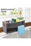 Kitchen Sink Organizer with Drain Pan, Carbon Steel Sponge Holder and Dishcloth Rack, Rustproof Sink - 2